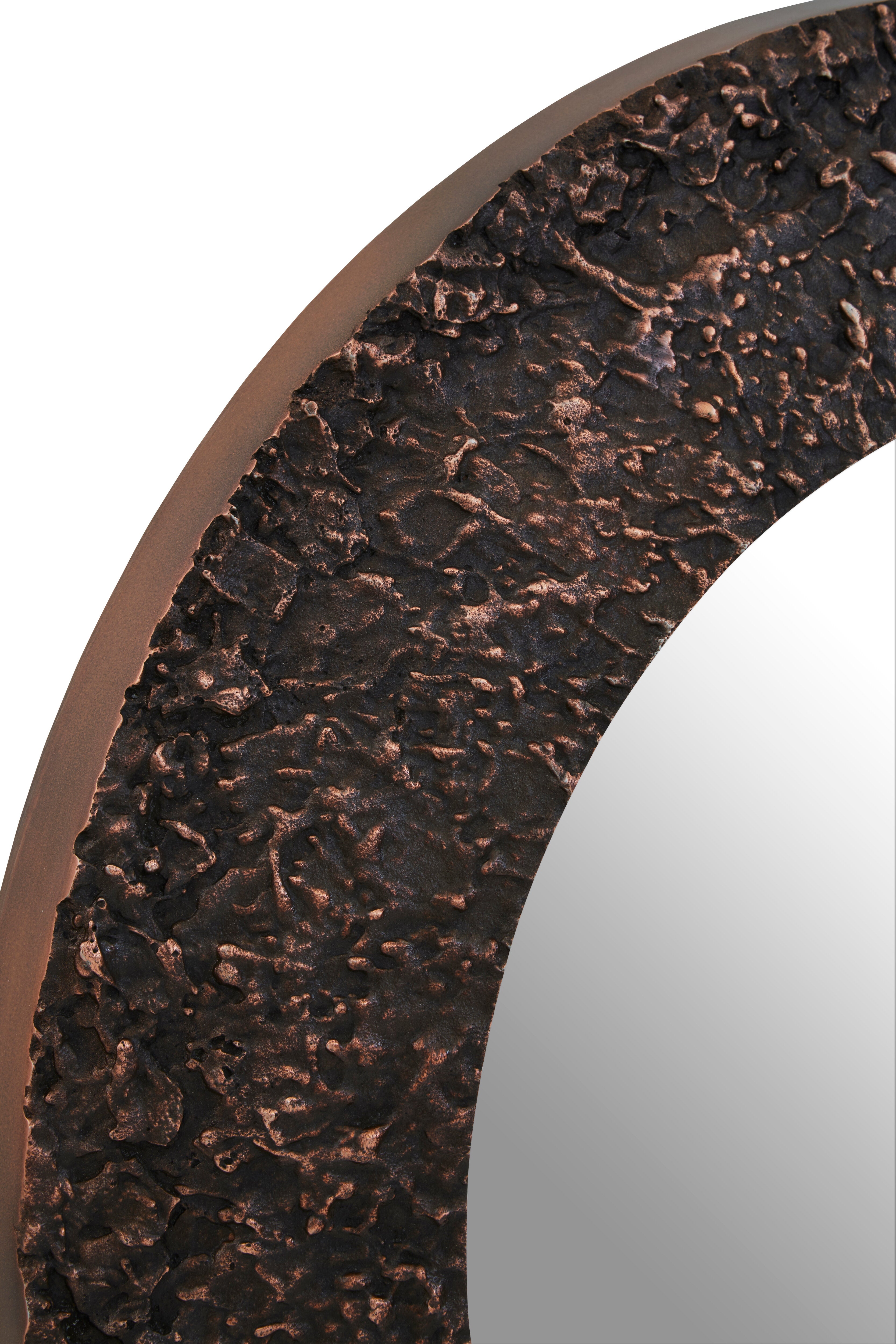 Koby Textured Copper Round Wall Mirror